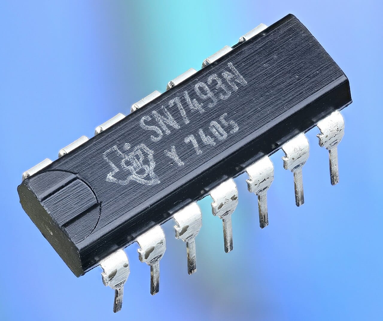 A close-up of a computer chip on a circuit board