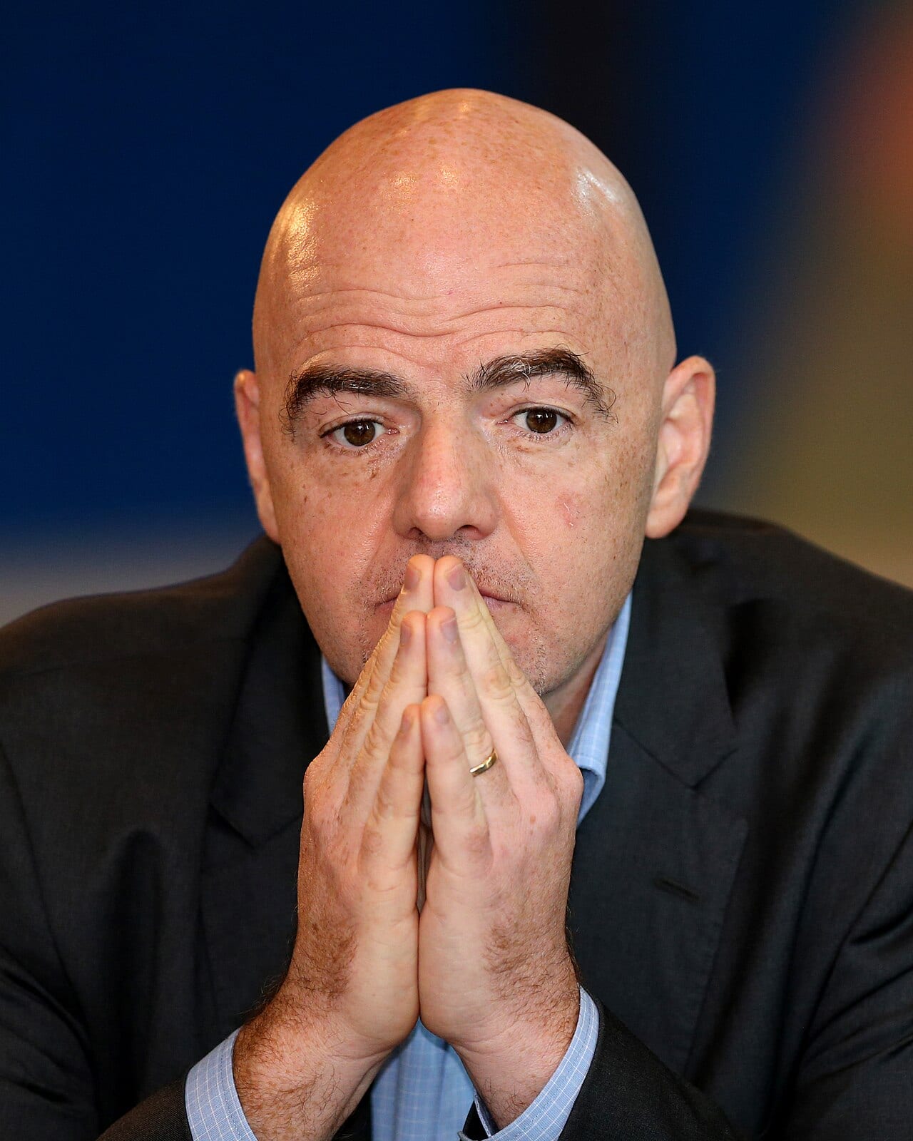 Fifa president Gianni Infantino speaking at a podium